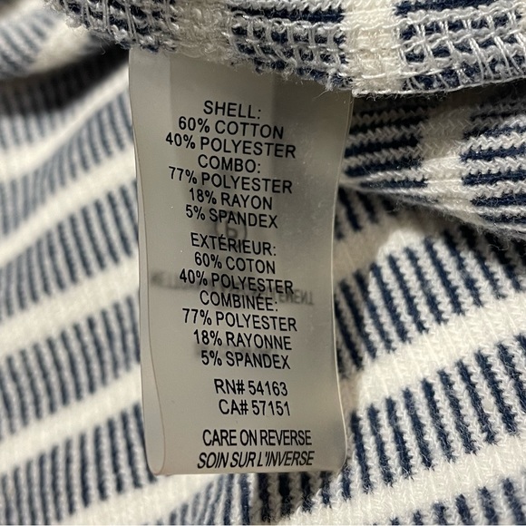 Ivanka Trump navy white nautical short sleeve preppy striped pullover top medium - Picture 7 of 11